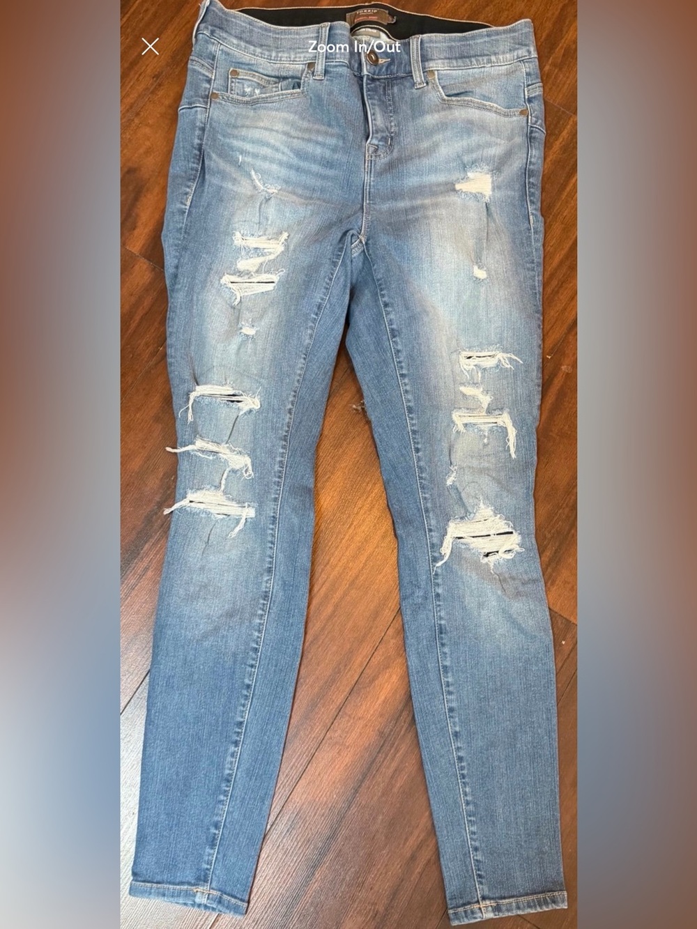 Light Blue Distressed Women’s Skinny Jeans size 14 TALL